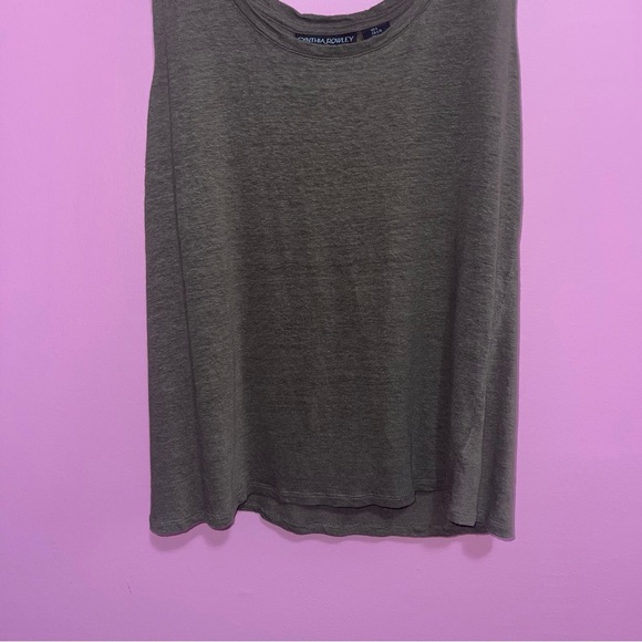 Cynthia Rowley Top Women's Size Large Olive Green Linen Sleeveless Blouse Tank - Picture 3 of 6